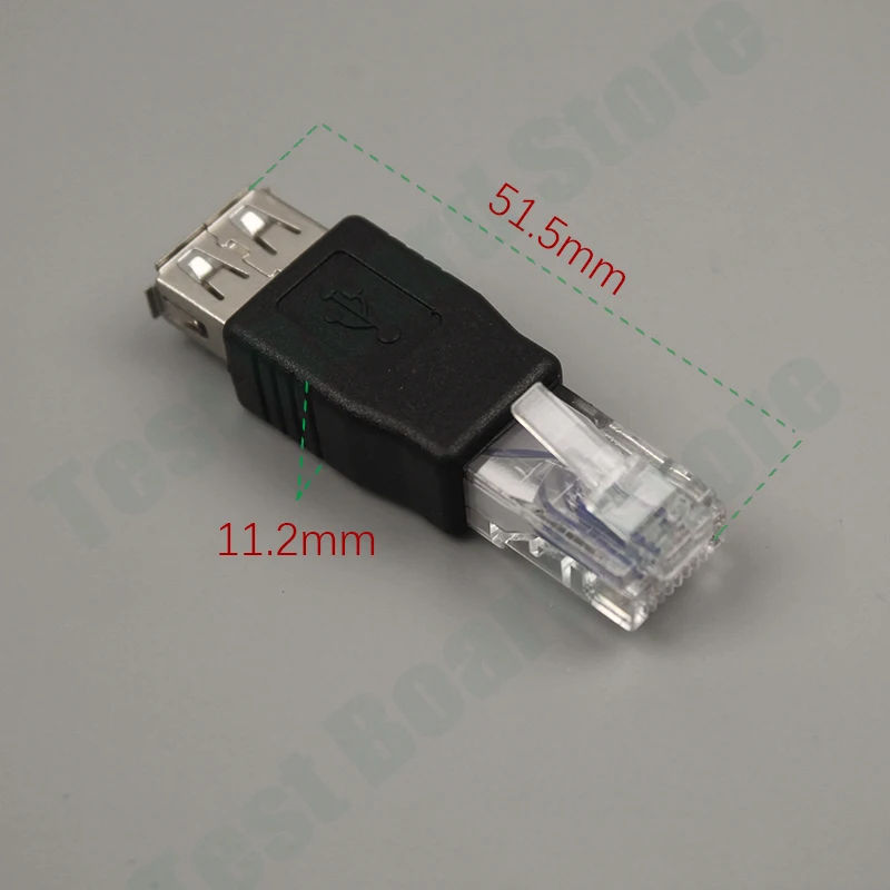 1Pce Ethernet RJ45 Network Cable Adapter 8P RJ45 to USB A Female Network Router Connector Converter