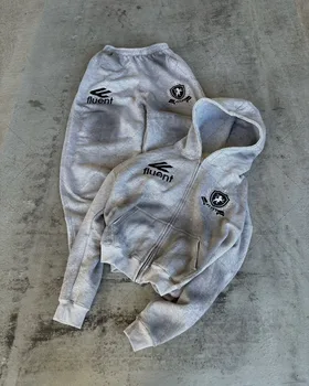 Street hip-hop Hugh lettera ricamo casual sciolto abito da uomo uomo americano retrò Y2K Harajuku moda abbigliamento sportivo versatile