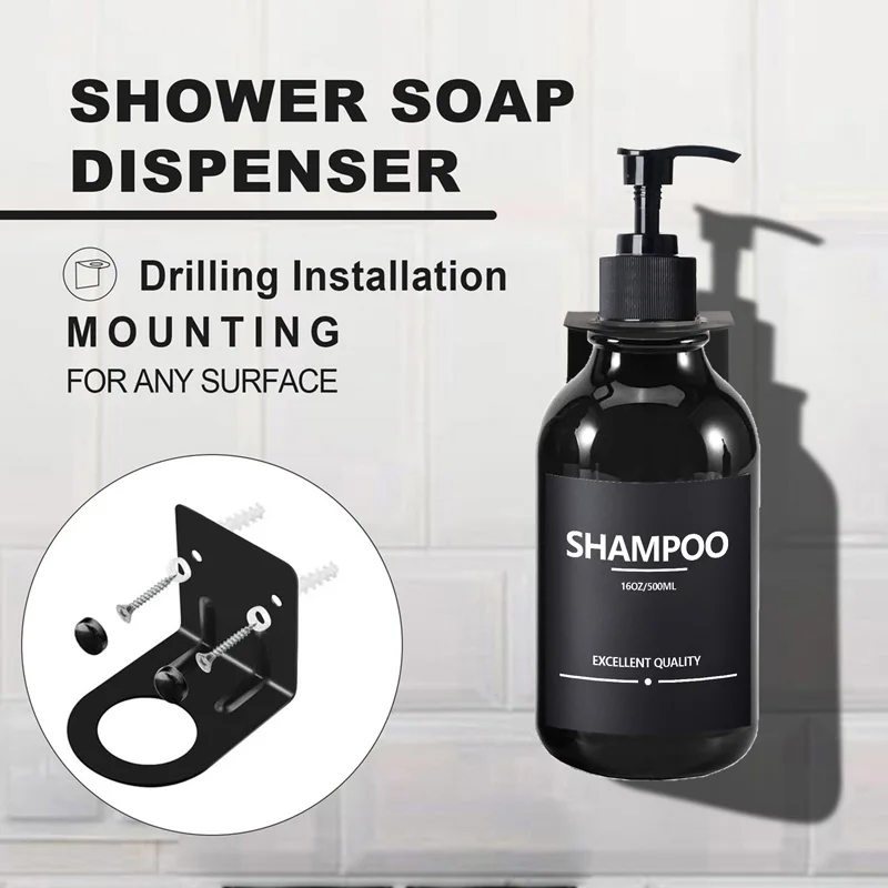 500ml Soap Dispenser Refillable Pump Bottle Bathroom Shampoo Hand Sanatizer Lotion Container Kitchen Accessories with 8 Labels