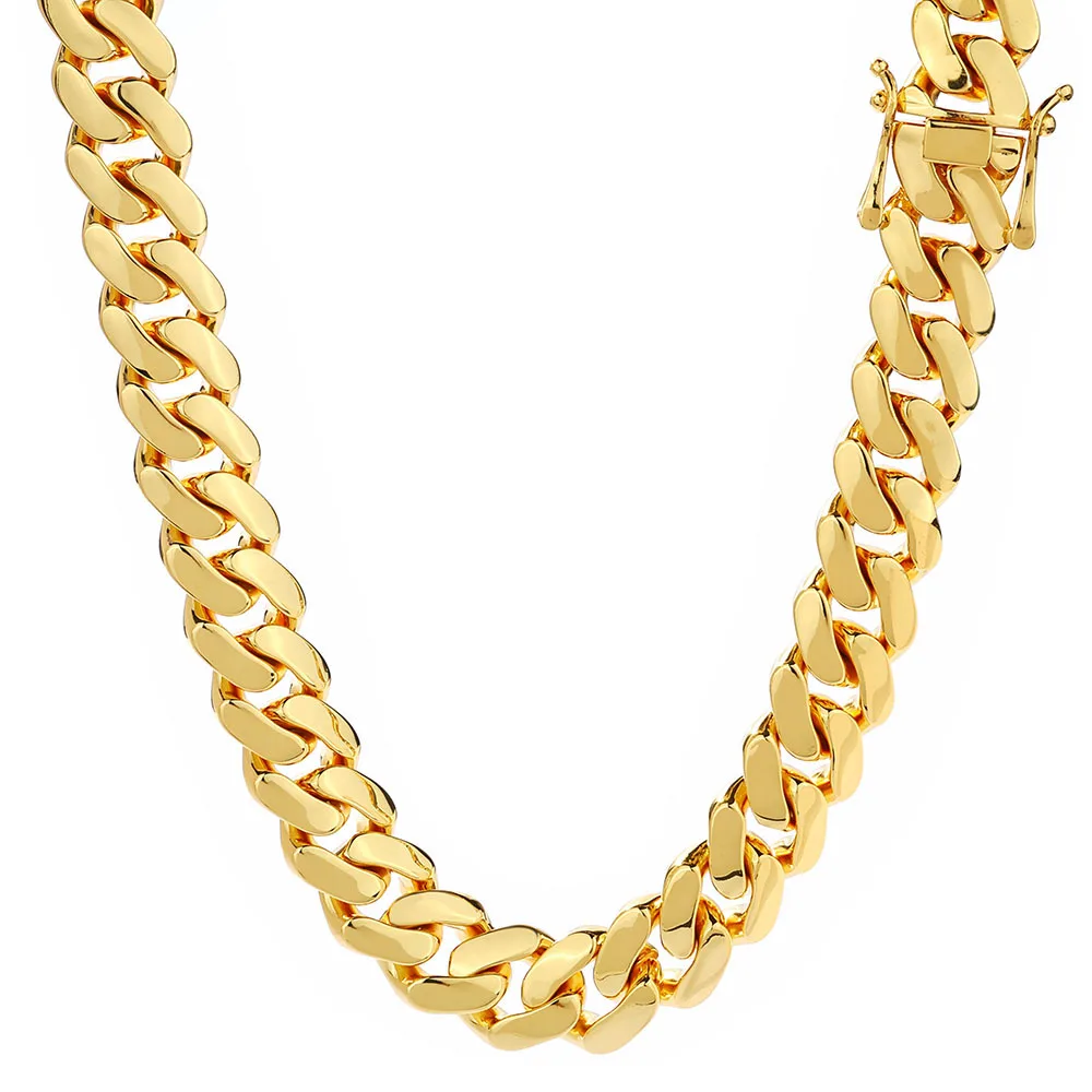 Luxury 24K 9999 Pure Gold real gold Men's Glow Cuban Chain Hip-Hop Necklace