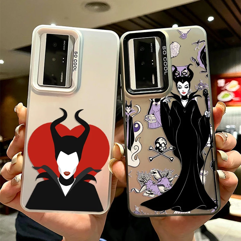 Disney Cute Maleficent For Xiaomi Mi 13T 12T 11 POCO M5S M3 M2 C51 C50 X3 F4 F3 GT NFC Pro Colorful Silver Phone Case Cover