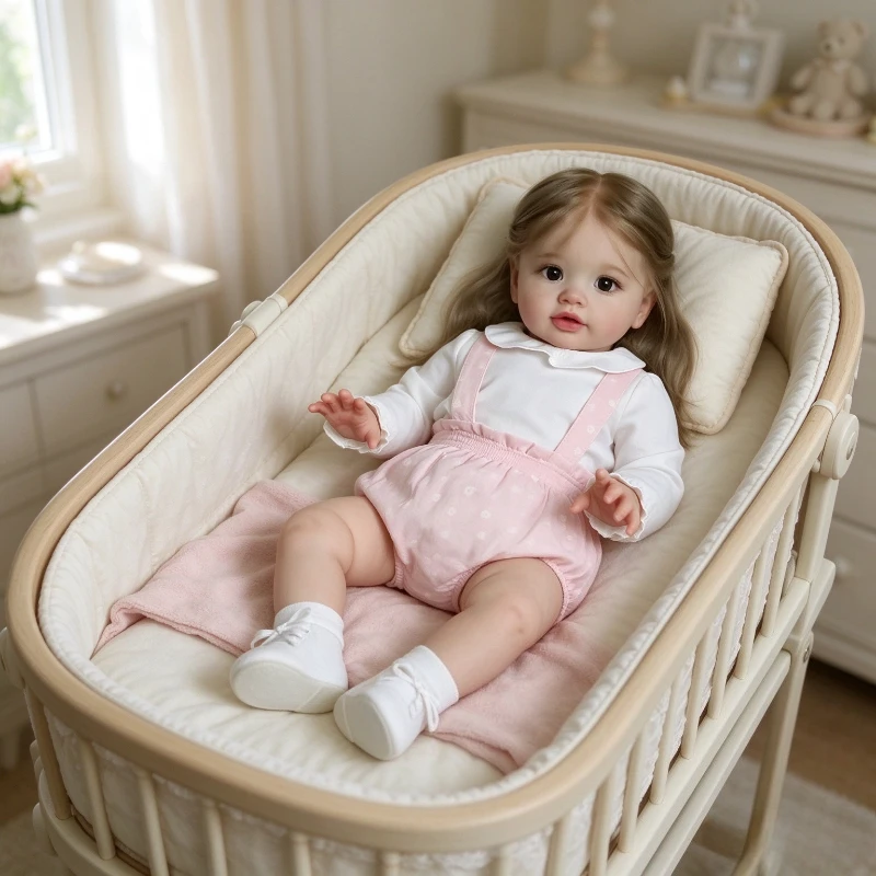 66cm Toddler Girl Pippa Soft Cuddly Handmade Lifelike Awake Baby Dolls with Cotton Body and Rooted Hair
