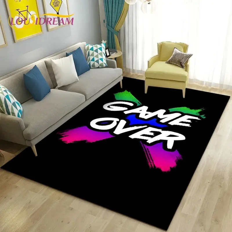 3D Cartoon Gamer Game Controller Area Rug,Carpet Rug for Living Room Bedroom Sofa Doormat Decoration,Kid Play Non-slip Floor Mat