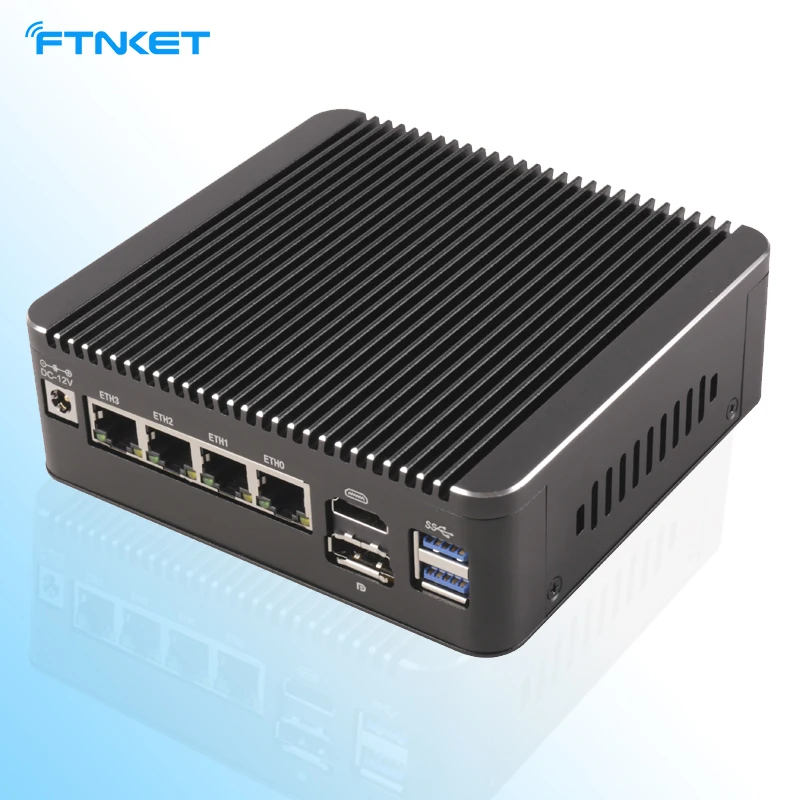 Mini-pc zonder ventilator, Intel N100 Soft Router, 4xi226-V, 2.5GDDR4,2x USB3.0,2 x NVMe,2 x SATA, pfSense Firewall-apparaat