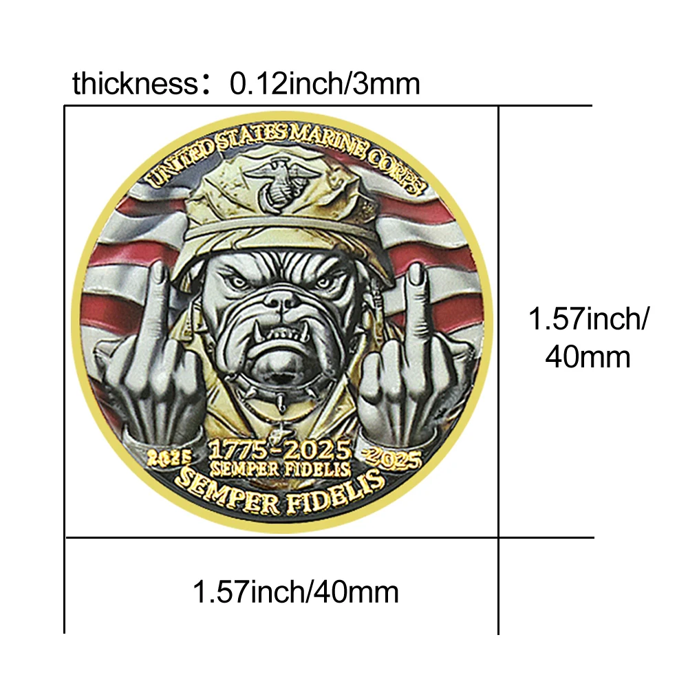 U.S. Army & Marine Corps 250th Anniversary Commemorative Challenge Coins Military Collectible Medals Gifts - Image 6