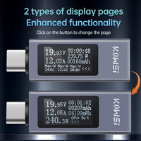 Kws-2301c Multi-function Digital Display Dc Voltage Ammeter Power Current Meter Type-c Cell Phone Charging Tester Dc 4-30v 0-12a