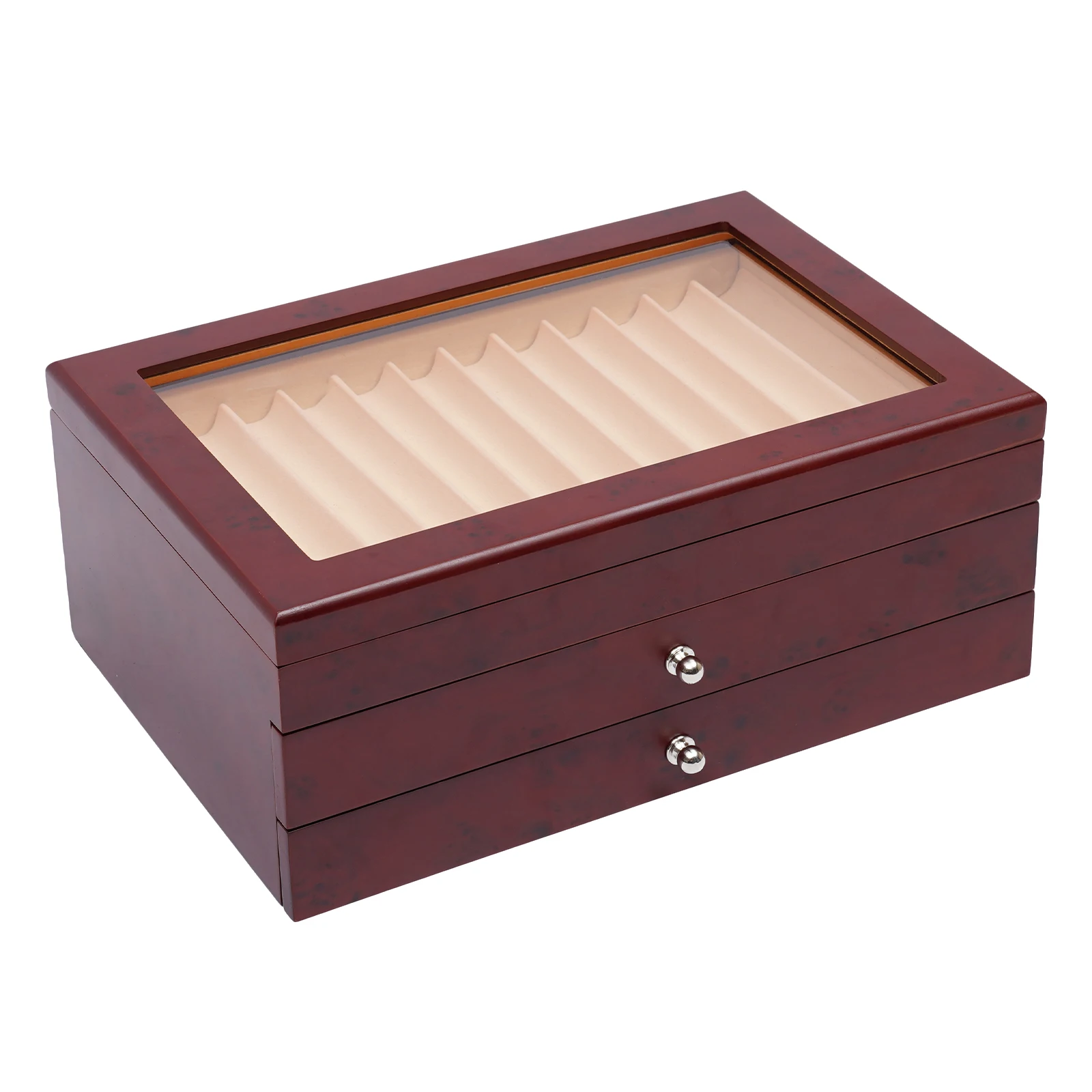 Boîte de présentation de stylos en bois à 3 couches 31x21x12cm, boîte de rangement de 34 stylos, vitrine de rangement et boîte de rangement de collecteur de stylos à plume