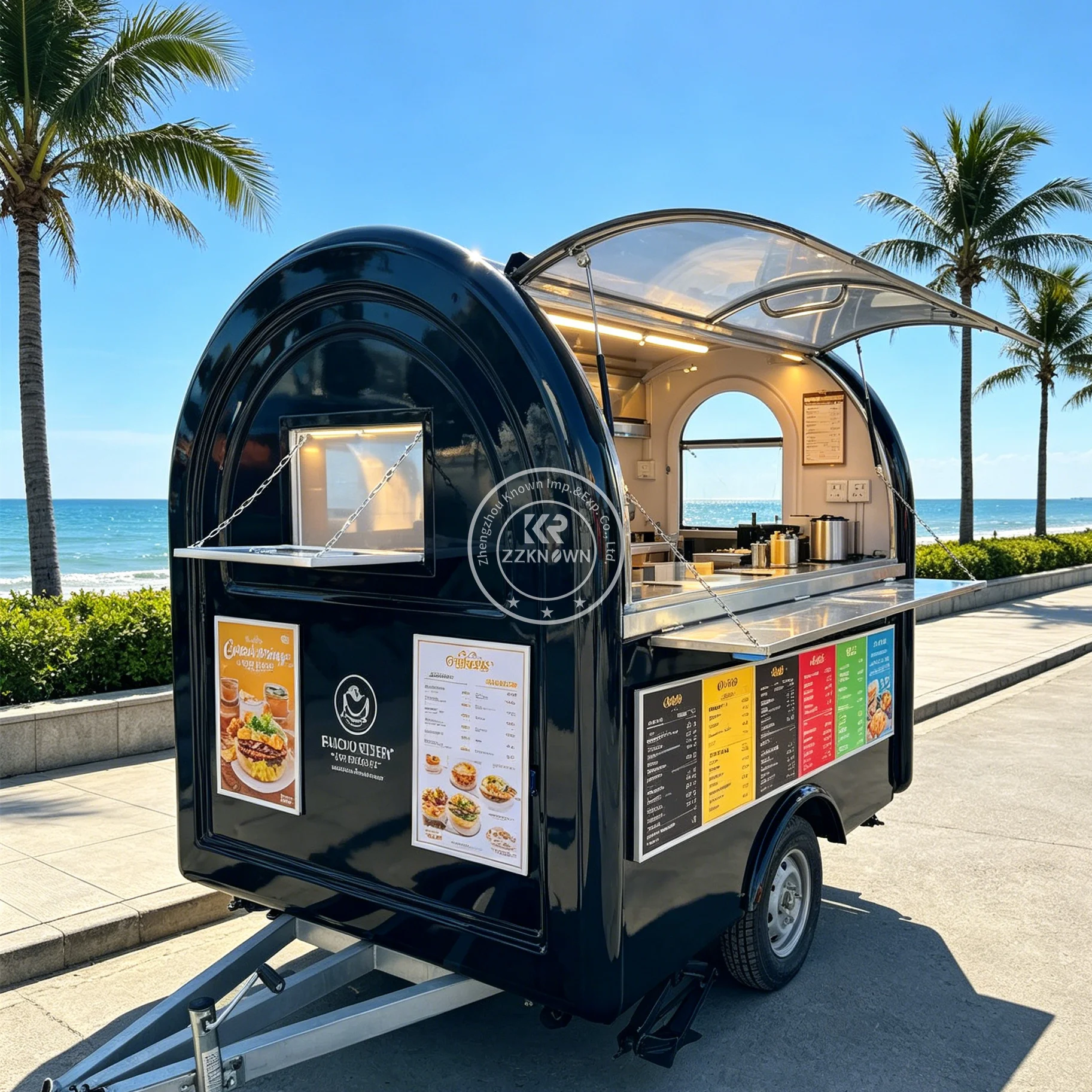 

Heavy Duty Mobile Food Truck BBQ Coffee Trailer Mobile Restaurant Outdoor Concession Burger Food Trailer Fully Equipped