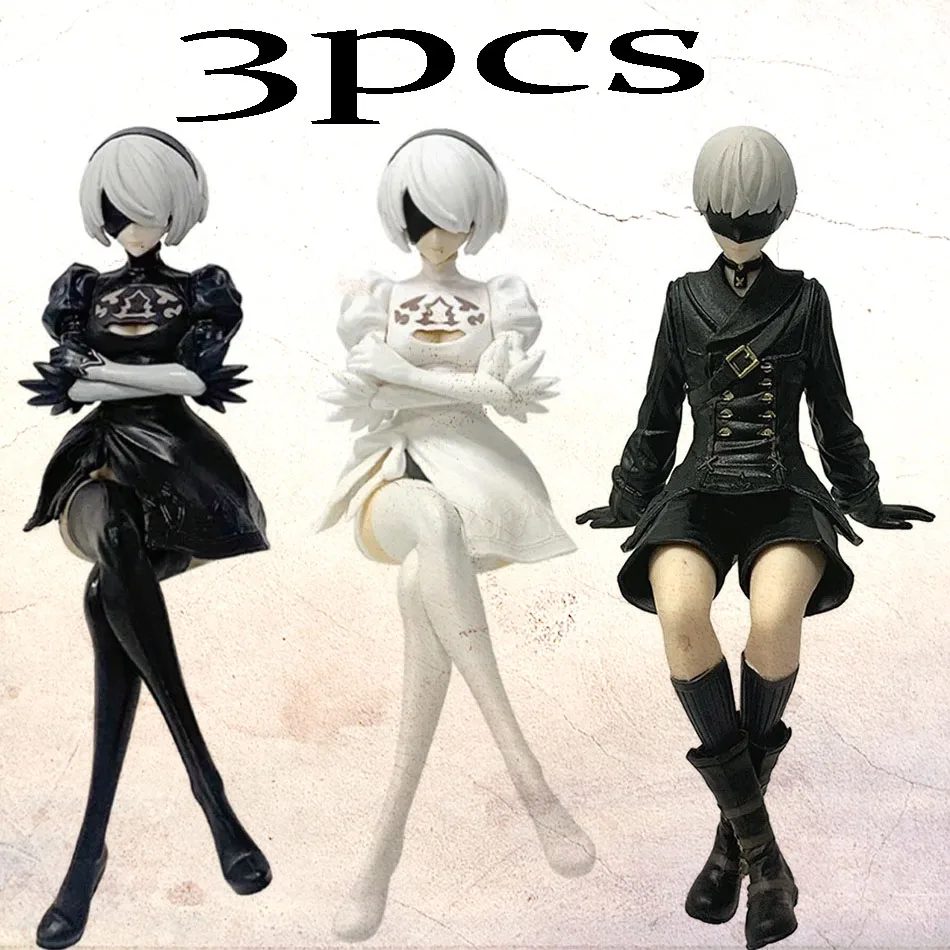 มีสินค้าในสต็อก ฟิกเกอร์สีดำและสีขาว ขนาด 13-15 ซม. ของใหม่เอี่ยม โมเดล PVC ท่าทางนั่ง ของสะสมระดับนักสะสม ของขวัญปีใหม่และวันหยุด