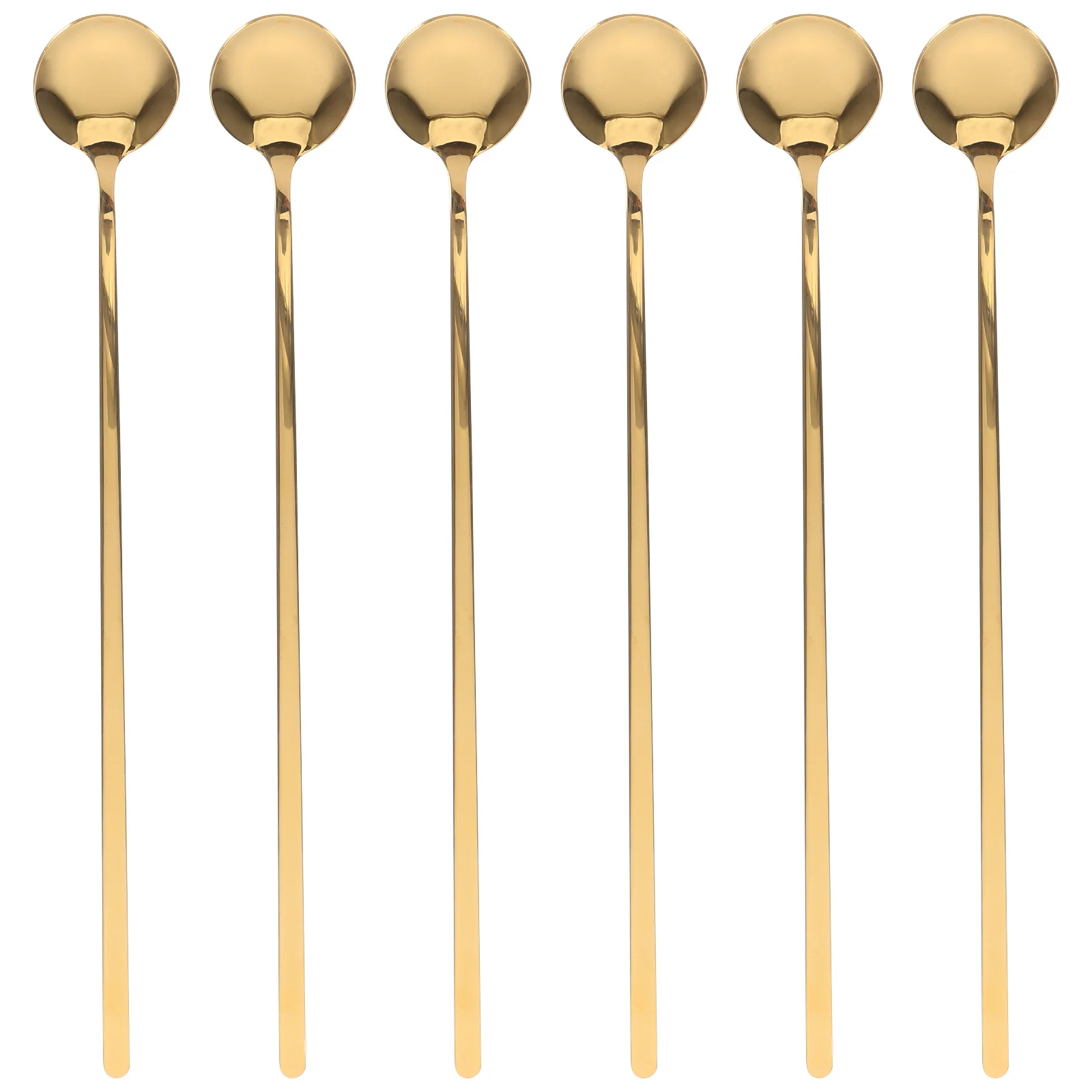 

6Pcs Long Handle Coffee Stirring Spoons Stainless Steel Dessert Spoons for Smoothies Iced Tea Cocktails Kitchen Mixing