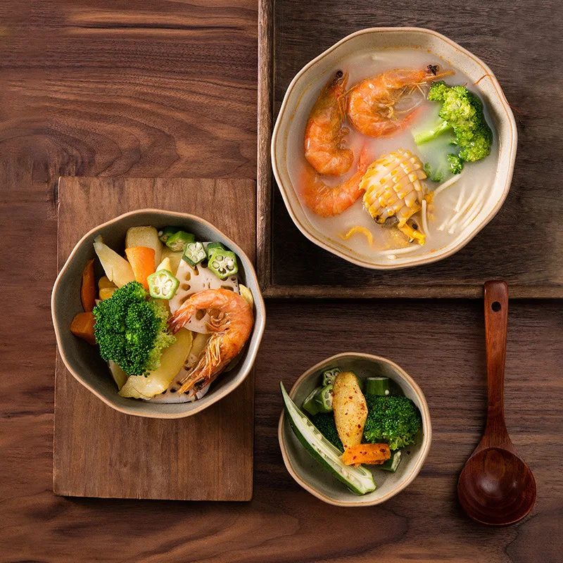 Japanese Ceramic Rice Bowl Creative Small Eating Bowl for Home Soup Baby Food Dish