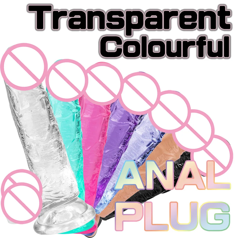 Imitation Fake Penis Transparent Crystal Big Dildos Suction Cup Masturbator Anal Sex Toys