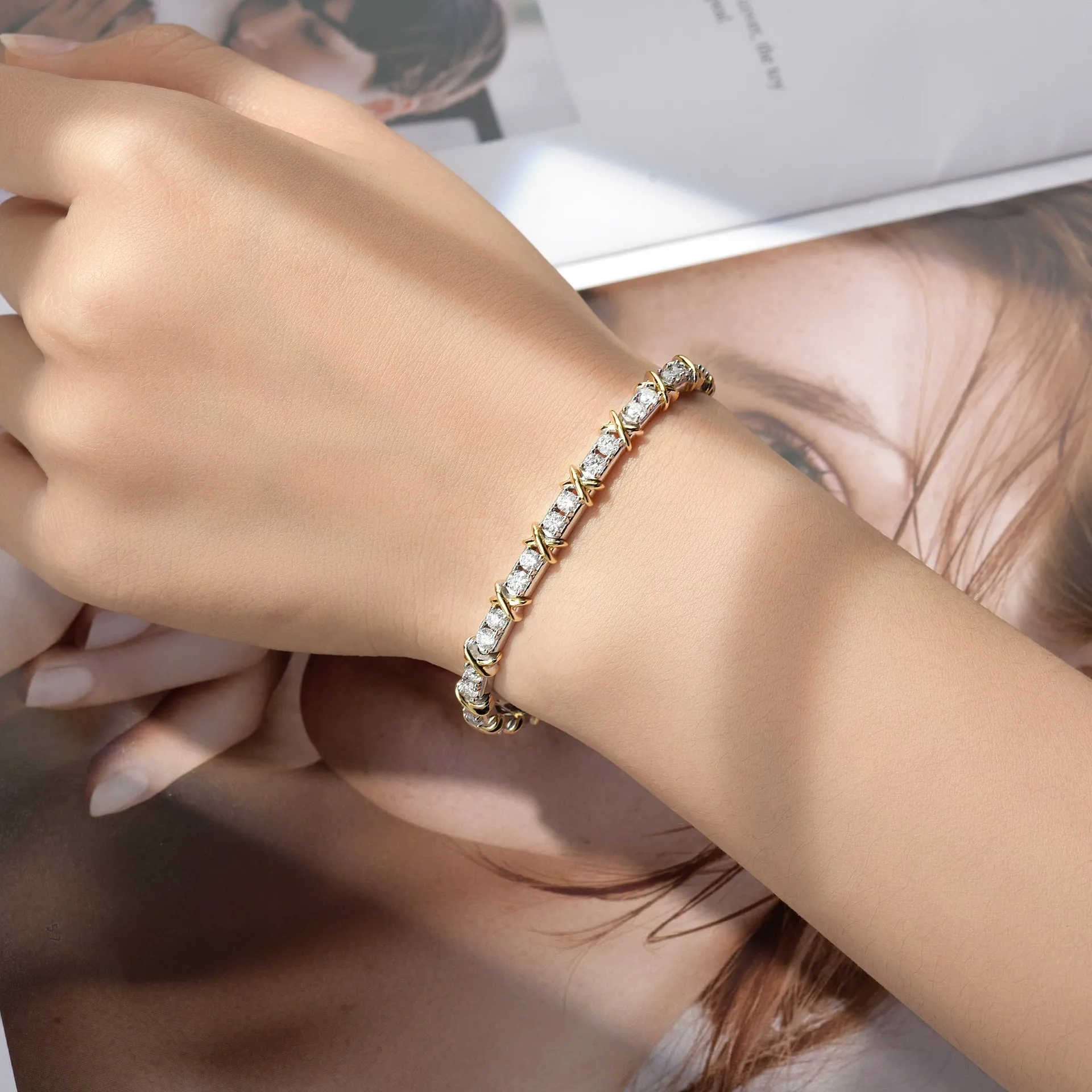 925 스털링 실버 18K 골드 도금 테니스 팔찌, 3 - Moissanite Tennis Bracelet 925 Sterling 리뷰 및 가격