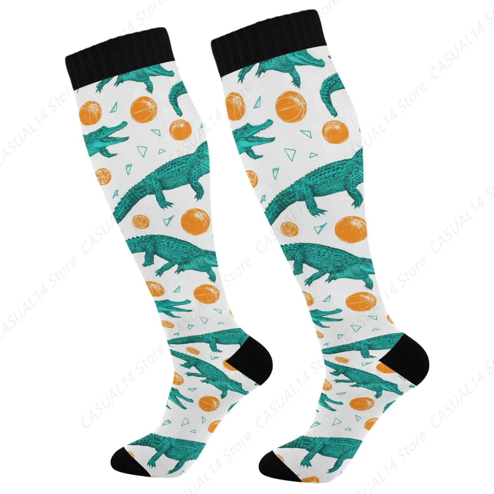 

Crocodiles Cute Balls Compression Socks Wide Calf Knee High Socks for Women Men Support Socks for Nurses