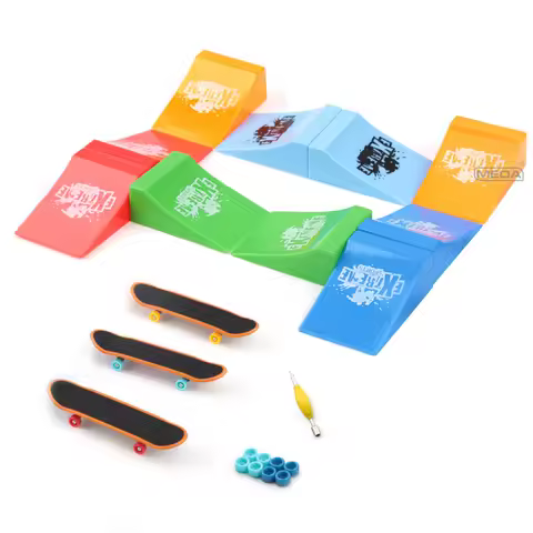 10 In 1 Mini Ramp Finger Skateboards Skate Park Ramp Parts For Tech Deck Scene Venue Combination Set Children Indoor Home Toys