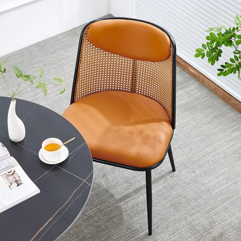 Light Luxury And High-end Design Leather Material Can Be Used As A Modern High-end Backrest Dining Chair Bedroom Leisure Chair