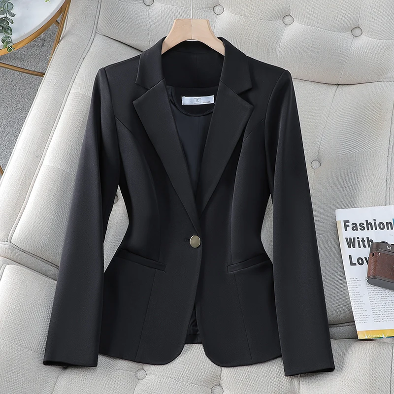 NAVIU Womens Green Blazer High End Fashion Casual Professional Slim Jacket Office Lady Work Coat Tops Black Spring New 2024