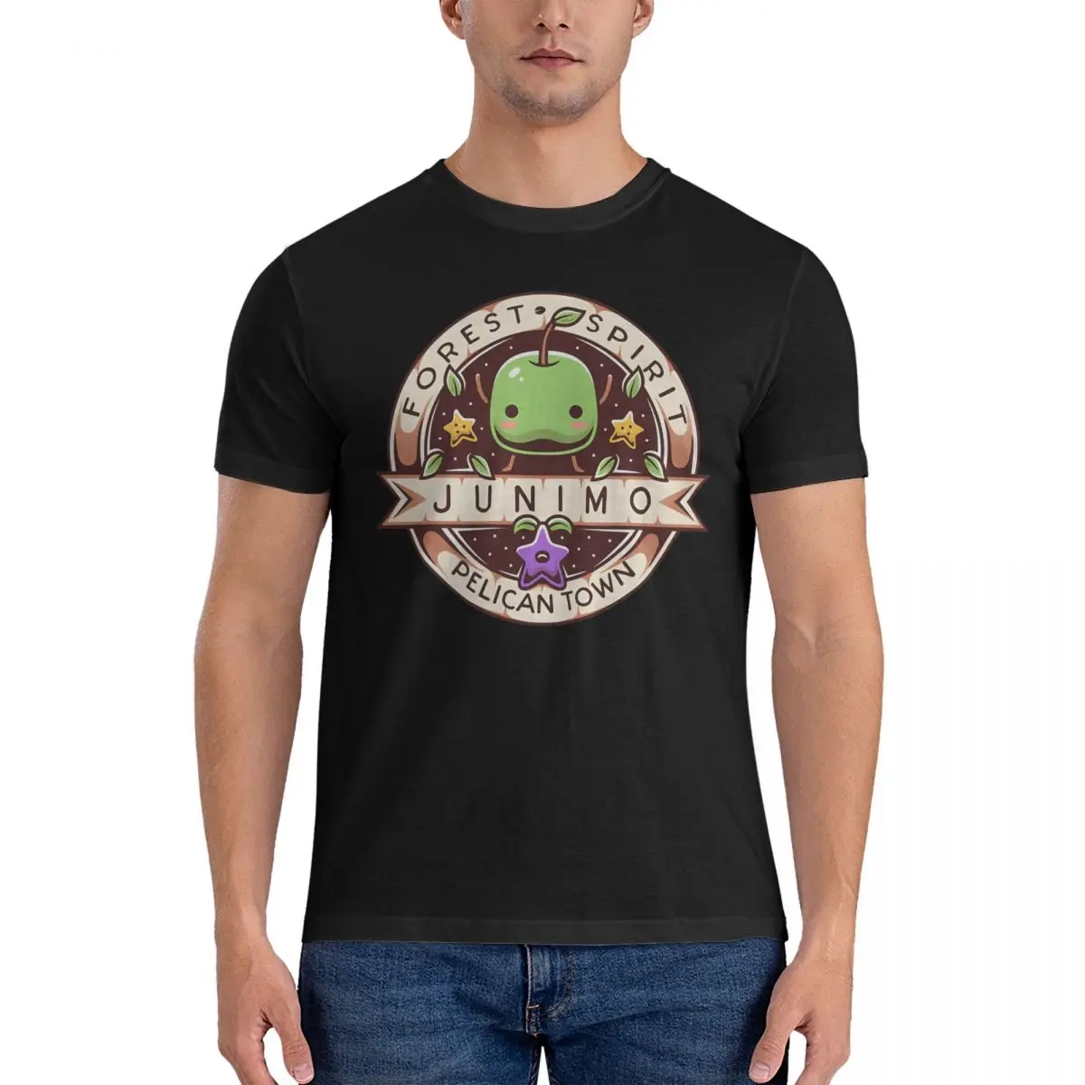 Junimo Forest Spirit Men's T Shirts Stardew Valley Hipster Tee Shirt Short Sleeve Crew Neck T-Shirts Cotton Gift Idea Clothing