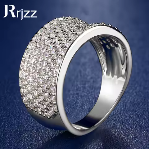 Rrjzz Exquisite &amp; Unique Plated Gold Silver Color Men Women Band Rings Brilliant CZ Simulated Diamond Couple Ring Fine Jewelry