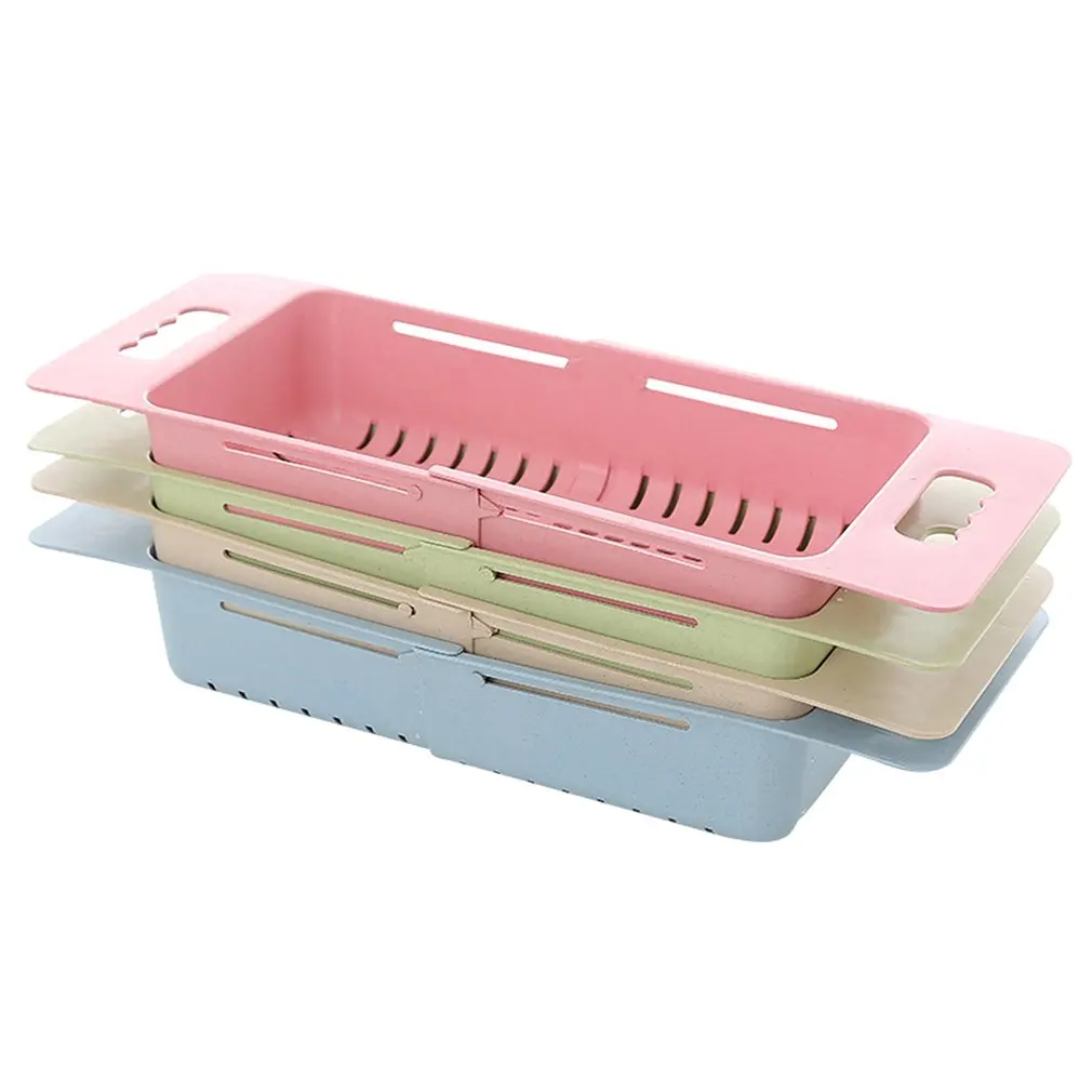 34cm Retractable Adjustment Sink Telescopic Washing Basket Washing Fruit And Vegetable Basket Kitchen Drain Basket