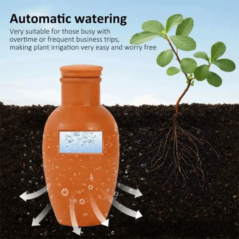 4 Piques d'arrosage automatiques en terre cuite, à alimentation constante, usage polyvalent, pour système d'auto-irrigation