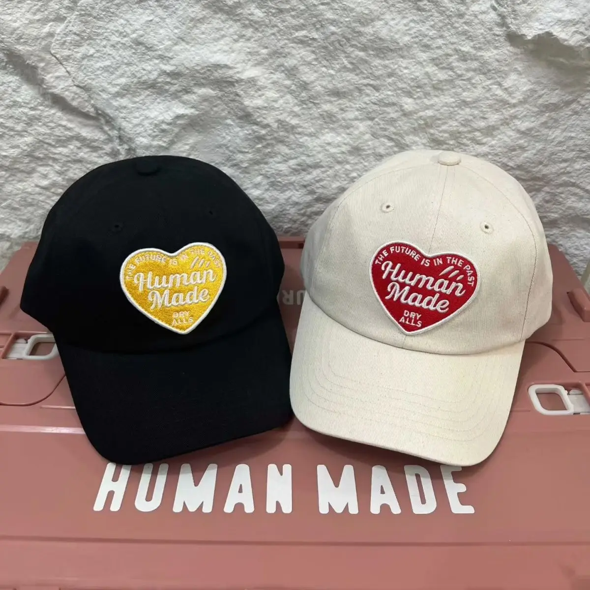 Human Made 2026 New Applique Heart Embroidery Vintage Japanese Curved Brim Baseball Cap Ins Couples Unisex Fashion Peaked Hat