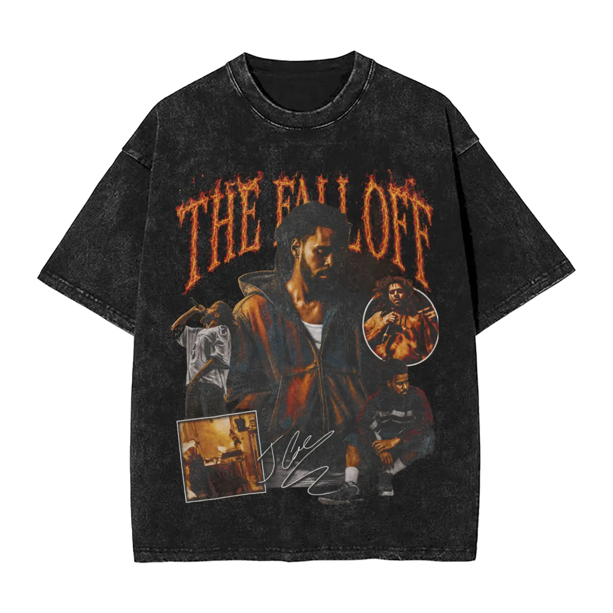 Summer J Cole The Fall Off 2026 Tour Washed T Shirts Accessories Harajuku T-Shirt  Men Women Tee
