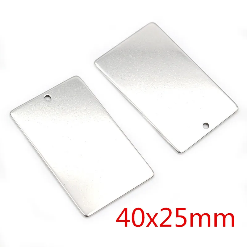 10pc/lot  No Fade Charms 316 Stainless Steel rectangle for necklace pendant diy jewelry making