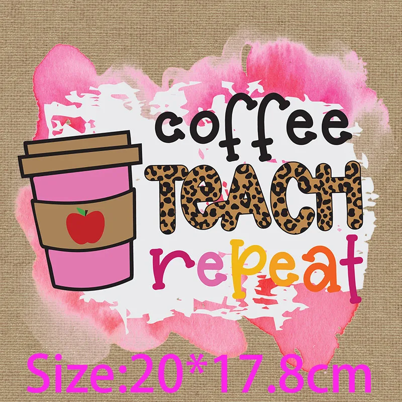 T-Shirt Transfer Coffee Warms The Soul Skull Teacher Coffee Life Coffee Gives Me Teacher Powers Niestandardowe etykiety