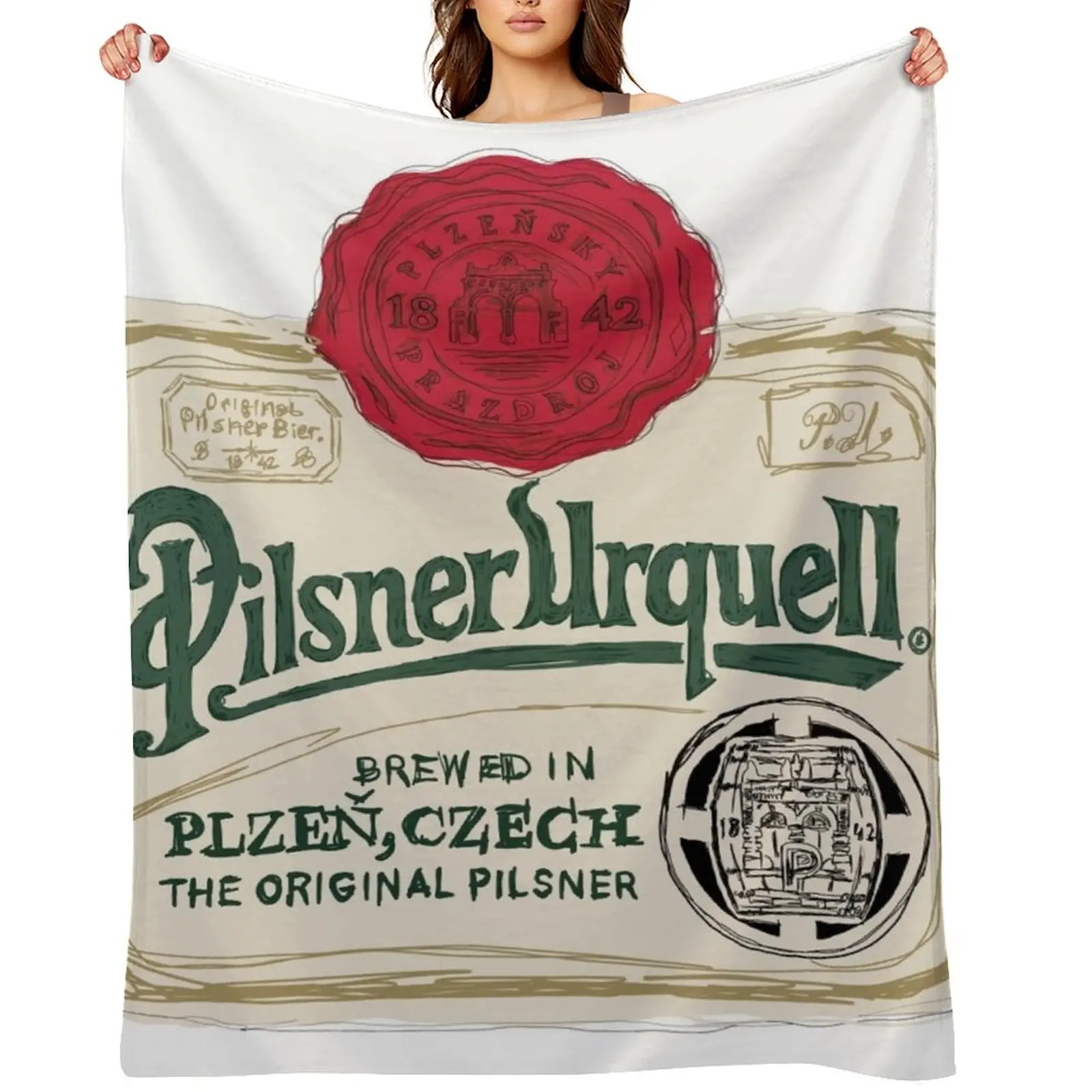 

Pilsner Urquell POP Throw Blanket Furry Decorative Sofa Decorative Sofas Flannels Blankets