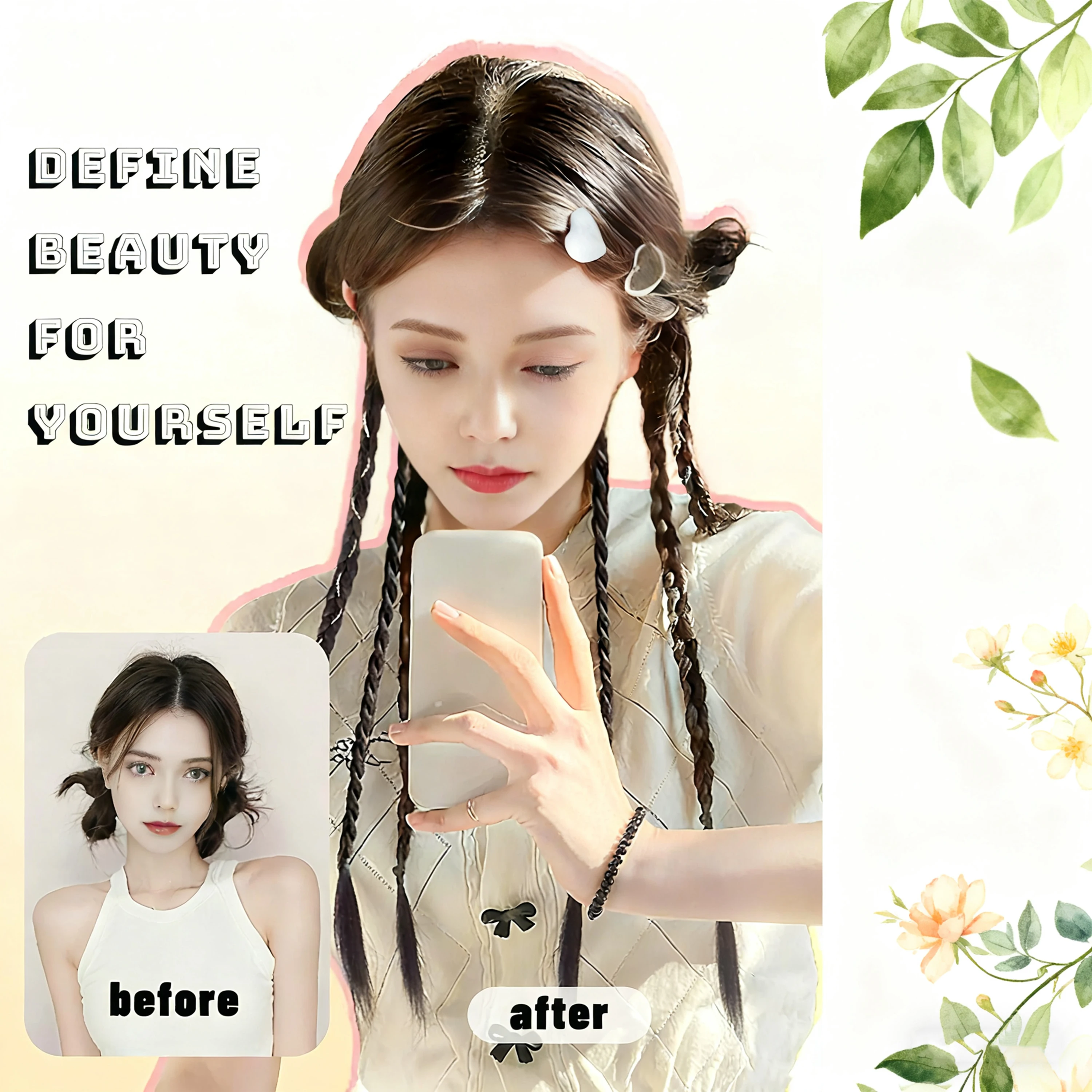 Wigundle Wig Braids For Women Hair Claw Hairpin Girls Ponytail Ballet Style Ribbon Hair Accessories Wig Braids Hair Headwear