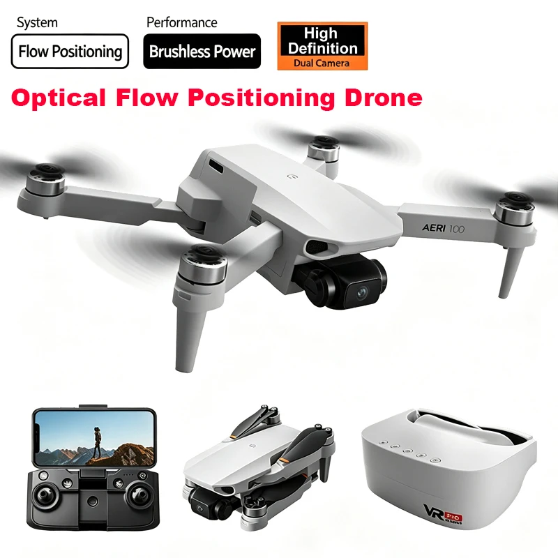 Portable Drone Kit with Remote Controller & VR Glasses Dual Camera Adjustable Lens Aerial Photography Remote Control Drone