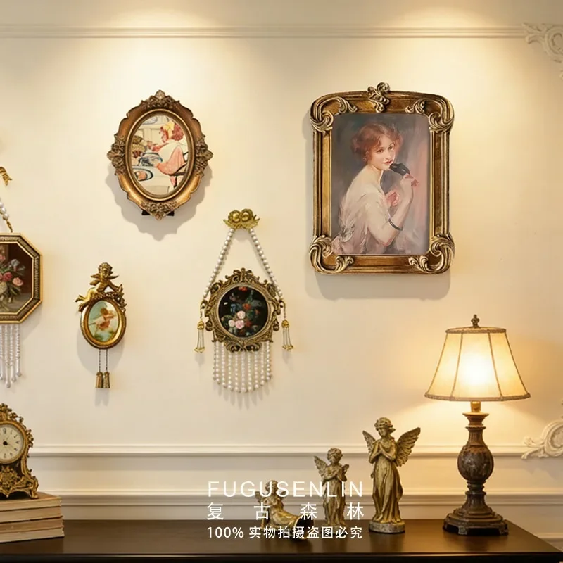 Vintage forest handmade European angel relief photo frame picture frame combination home soft decoration wall hanging art photo