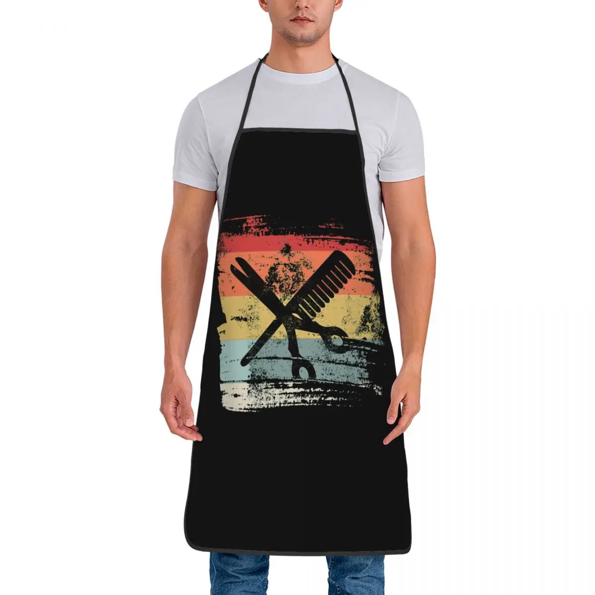 Fashion Ordinary Printing Bib Apron Chef Kitchen Chef Baking Bib Barber Hairdresser Fashion Trend Hairstyle Kitchen Baking