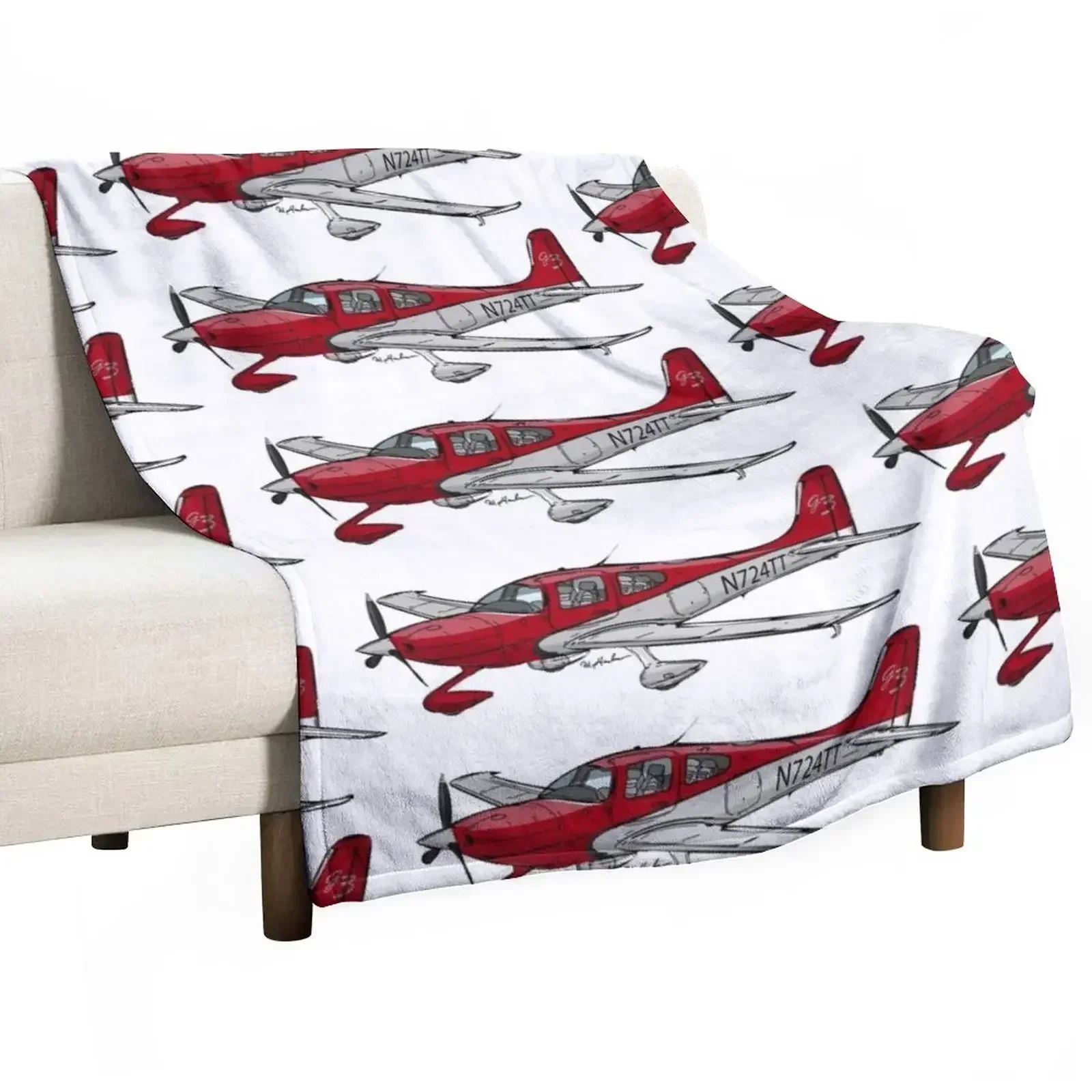 New Cirrus SR-22 N724TT Throw Blanket Retros cosplay anime Nap Cute Plaid Blankets