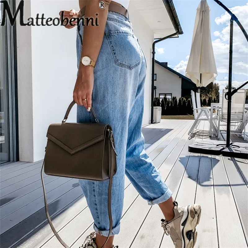 Fashion Casual Loose Skinny Straight Jeans Women 2023 Trend Streetwear Daily Comfortable Light Blue Denim Pants Women's Trousers