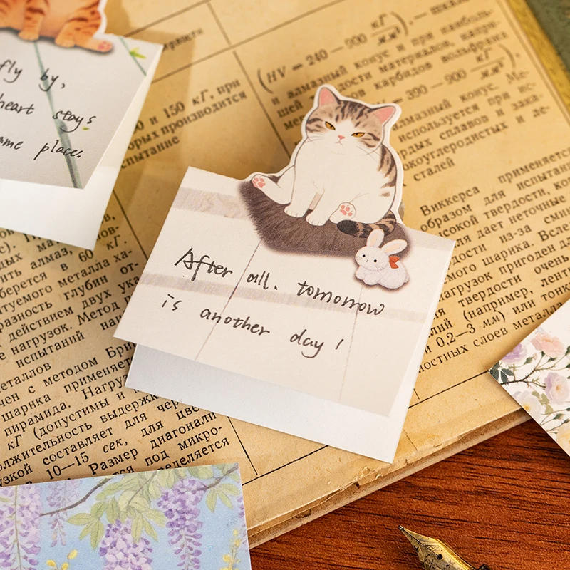90Pcs/Pack Cute Cat Memo Pad Note Material Perfect for Journaling Diy Scrapbooking School Office Supplies