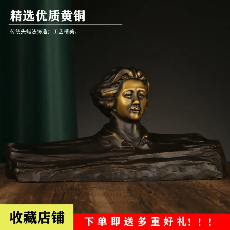 

Chairman Mao Bronze Statue Pure Brass Full Body Mao Zedong Sculpture Statue Living Room Decoration Office Ornament Wealth Orname