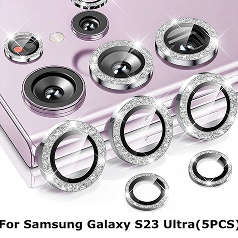 Diamond Lens Protector For Samsung Galaxy S23 Ultra S23 Plus Metal Camera Ring Cover for Samsung S 23 S23Plus S24Ultra 5G Glass