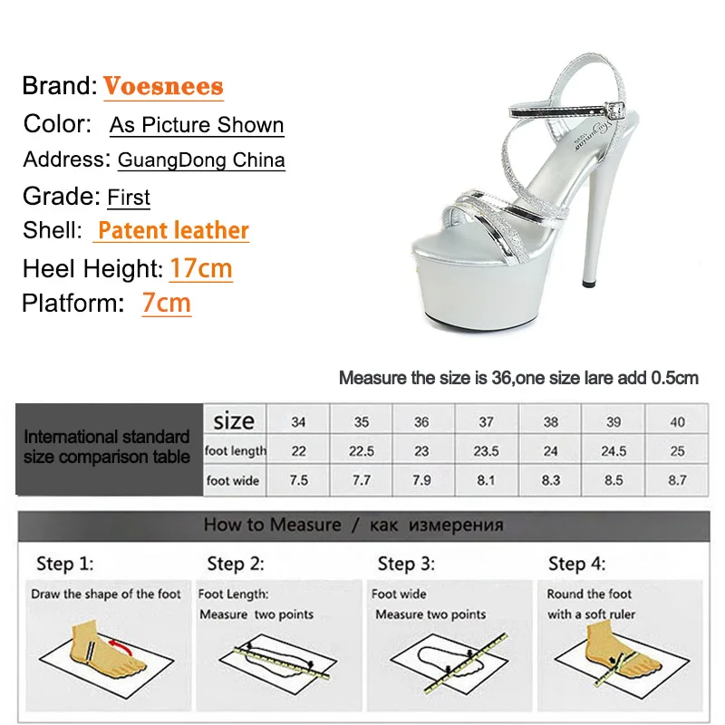 Sexy Thin Band Sandals 2023 Summer Platform Super High Heels 17CM Silver Party Wedding Shoes Women Fashion Shiny Sequined Pumps