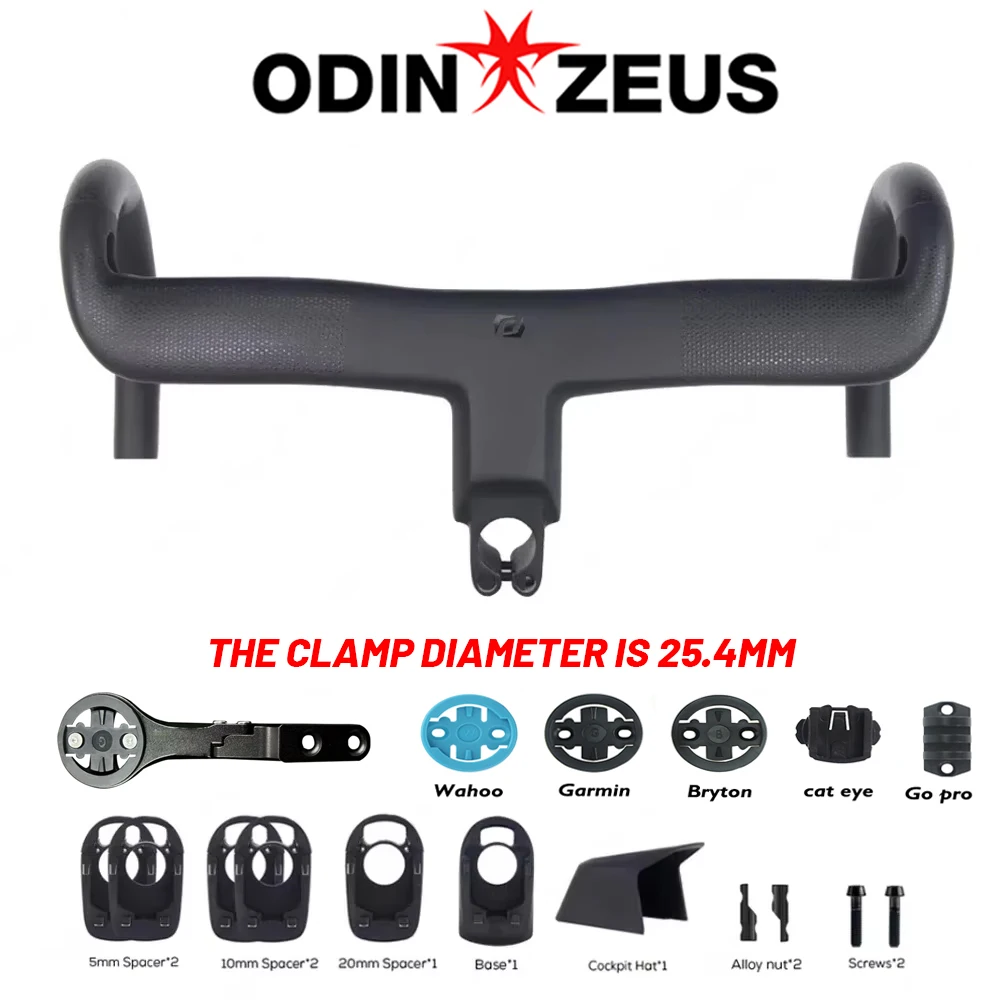 ODINZEUS Creston iC SL Aero Carbon Fiber Road Bike Handlebars, Integrated Handlebars, For SCOTT Foil MY23, 25.4mm, 380-440mm
