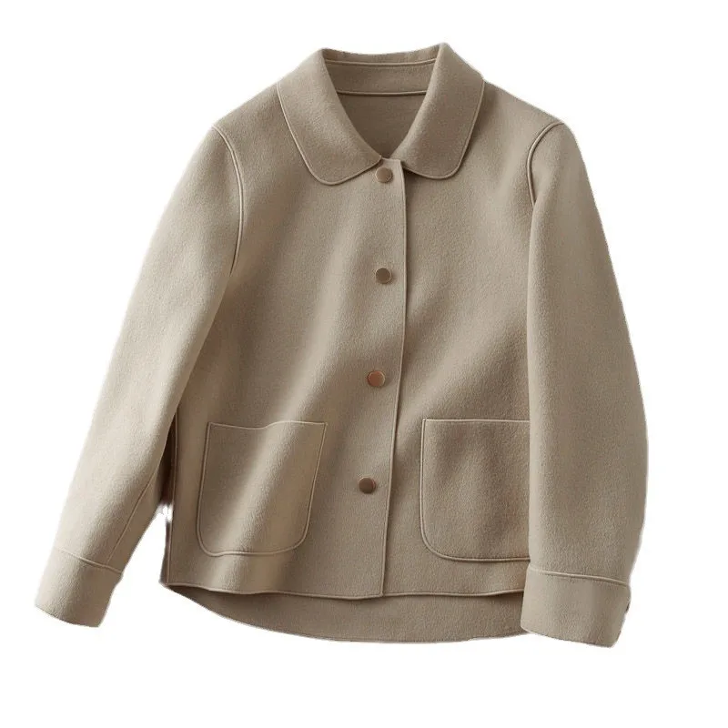 Women's Spring Autumn Notched Collar Long Sleeve Single Breasted Irregular Hem Medium Weight Jacket for Women Clothing Tops