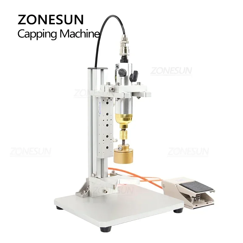 ZONESUN Semi-automatic Capping Machine Plastic Glass Bottle Capper Water Beverages Cosmetics Bottle Cap Crimping Tool ZS-XGPZ1