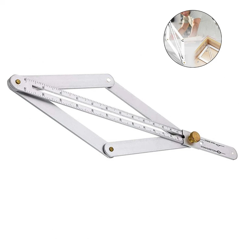 

Diagonal Ruler with Scale Multifunction Protractor Decoration Woodworking Ceiling Tools Protractor