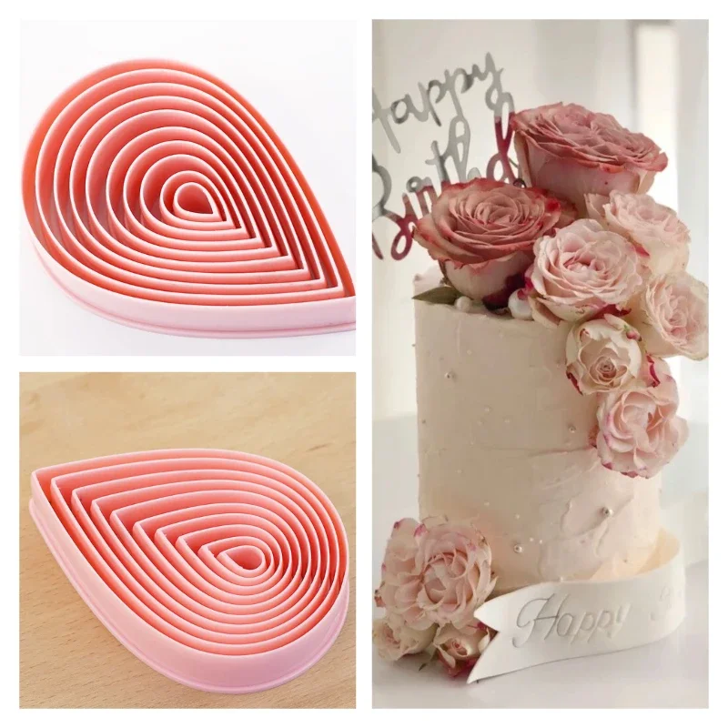 

10PCS Droplets Cookie Cutter Set Molds 1.5-9.6cm Water Droplets Shape Pastry Baking Mold Polymer Clay Cutters Fruit Cutter Mold