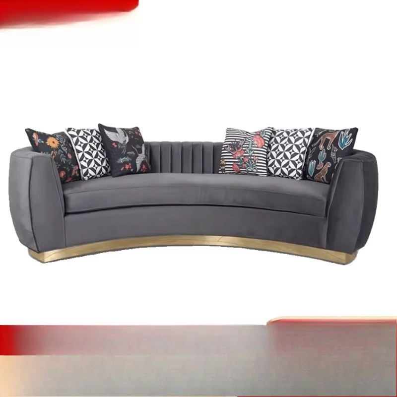 

Light luxury curved sofa beauty salon clothing store designer furniture living room hotel club fabric sofa