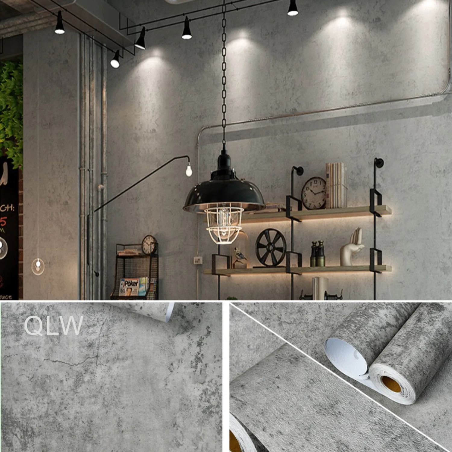 6M Cement Grey PVC Wallpaper Self Adhesive Waterproof Wall Sticker for Living Room Cupboard Cabinets Decor Vinyl Contact Paper