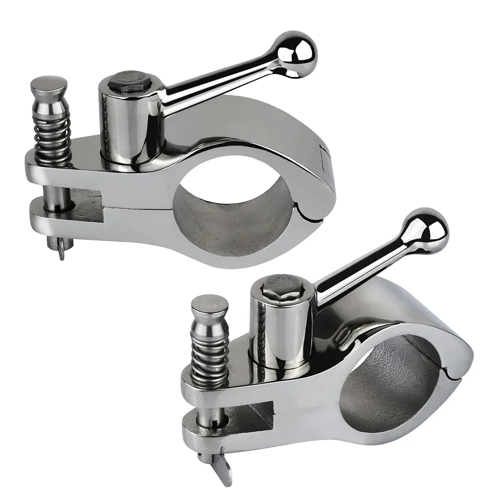for Bimini Marine Awning Hinge Clamps 22/25MM Top Rail Jaw Slide Eye End Cap 316 Stainless Fitting Boat Top Hinged Slide