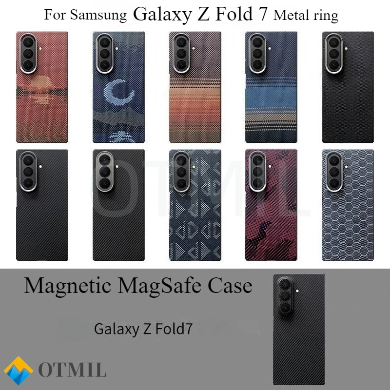 

Z Fold 7 Case Carbon Fiber Aramid Magnetic Case for Samsung Galaxy Z Fold 7 for Magsafe Case Magnetic Shell Cover Mobile Phone