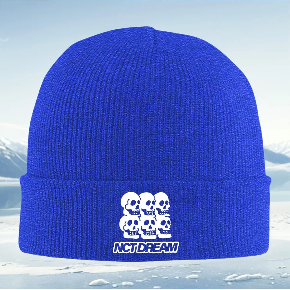 الجماجم مكدسة معا اسم الفرقة الرجال النساء للجنسين محبوك قبعة قبعة صوفية قبعة الشتاء الحرارية الدافئة عيد الميلاد ركوب الدراجات في الهواء الطلق